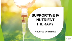 Supportive IV Nutrient Therapy Training Course